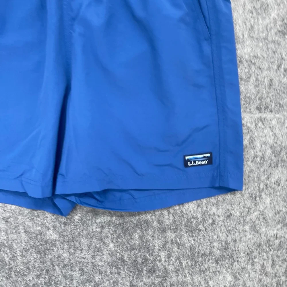 LL Bean Supplex Shorts Mens Medium Blue Mesh Lined Swim Trunks